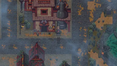 Emberville 工作间里的炼金台与箱子